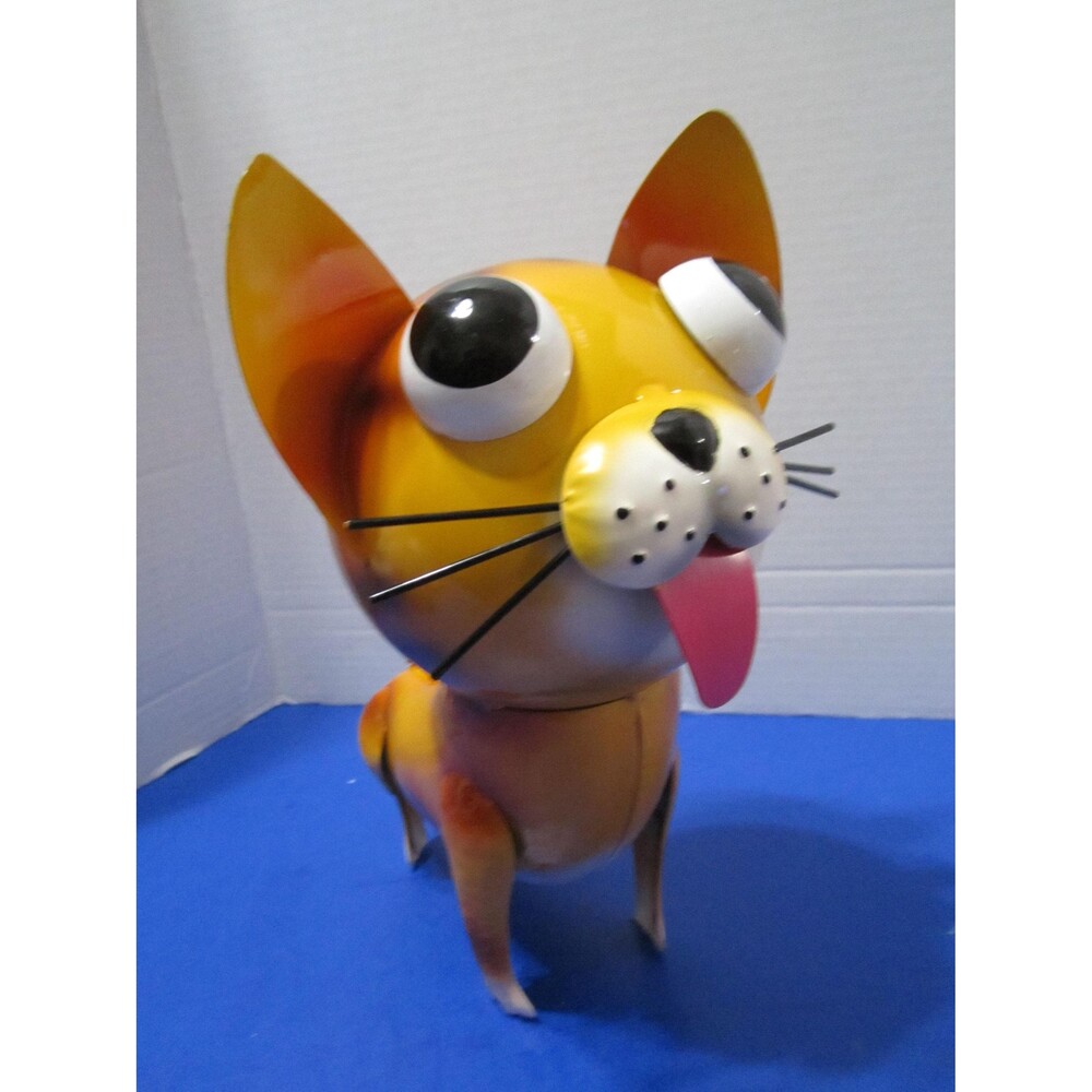 New Metal Funny Cat Kitty Statue Sculpture Modern Style Art Figurine Comical